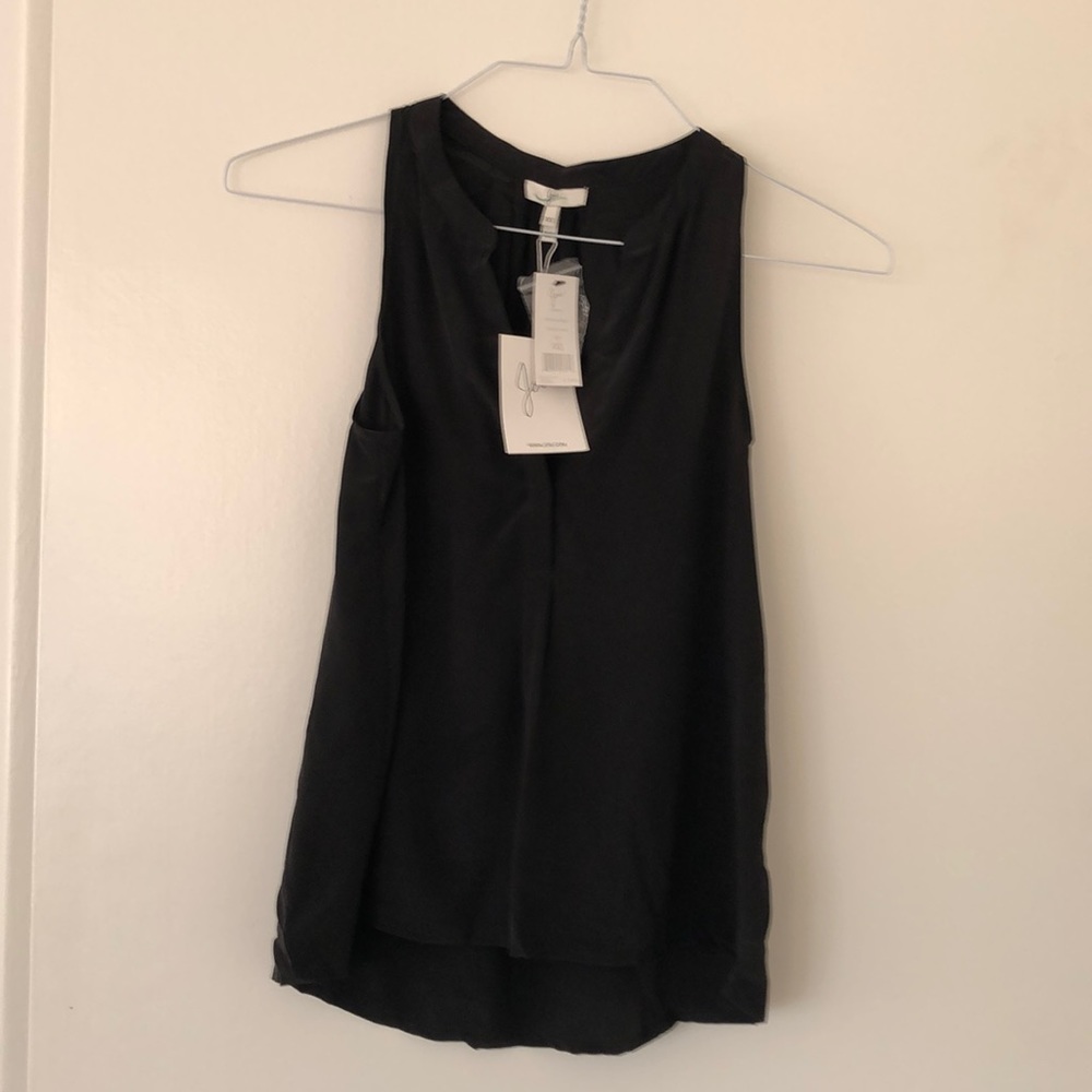 NWT Joie Aruna Sleeveless Silk Blouse. Black. XXS.